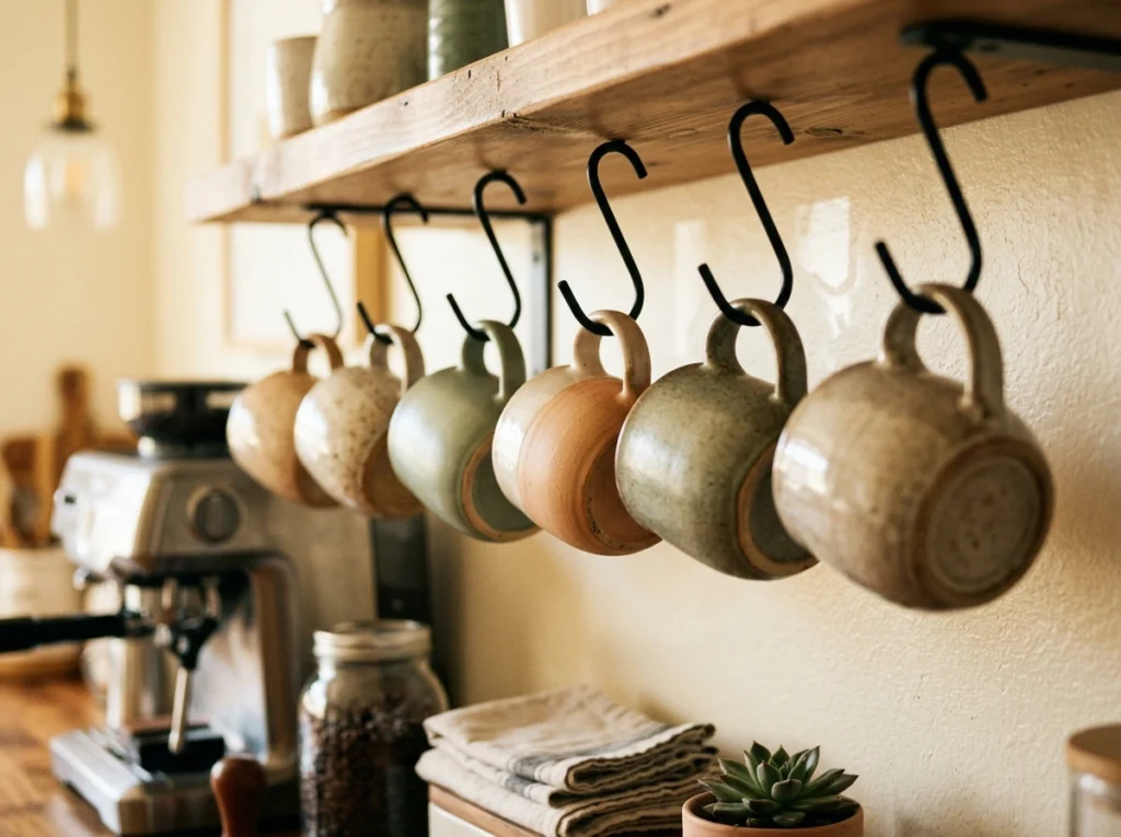 6. Under-Shelf Stemware and Mug Hooks