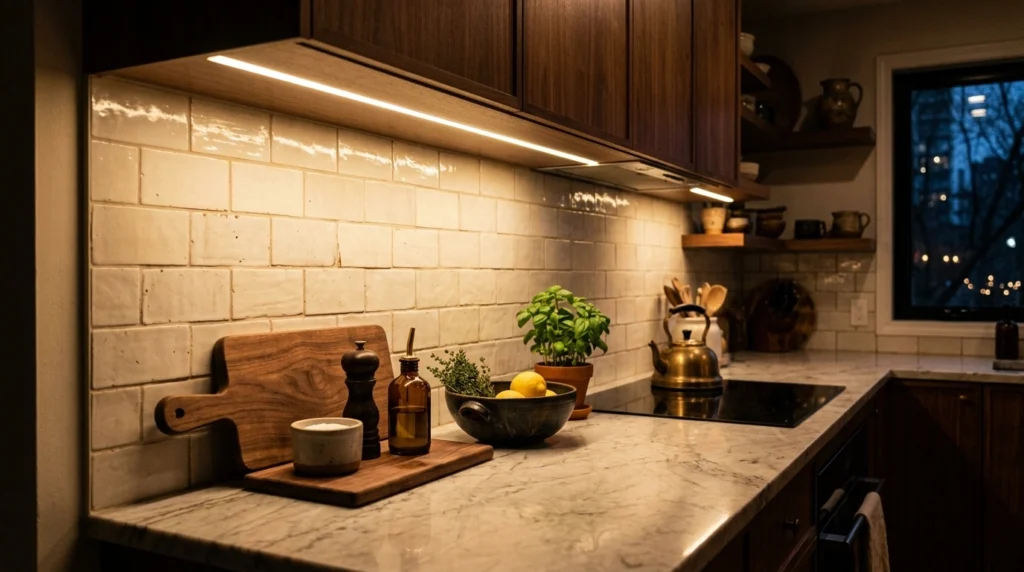 6. The Warm Under-Cabinet LED Glow