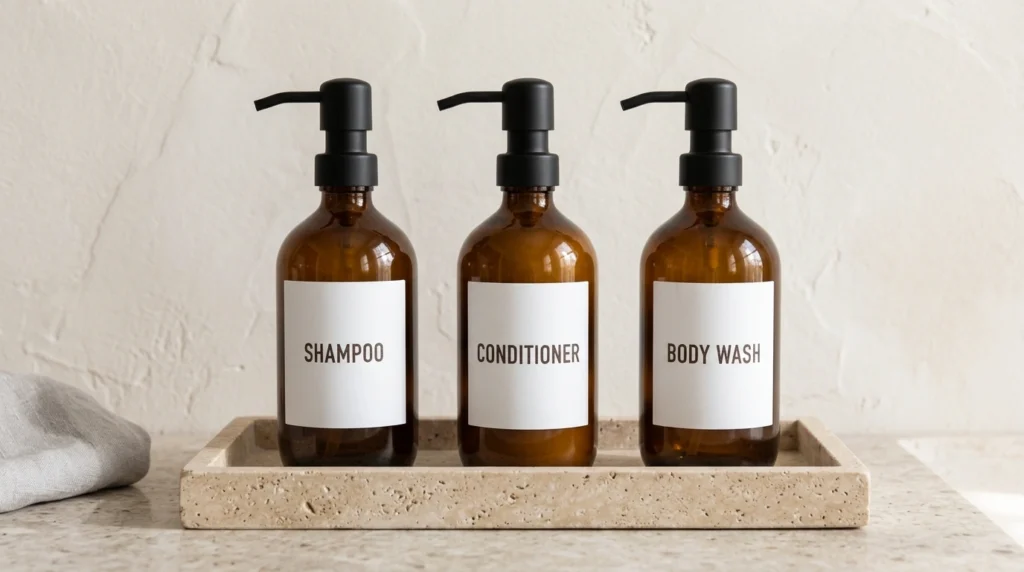 6. Amber Glass Bottles for All Liquid Products