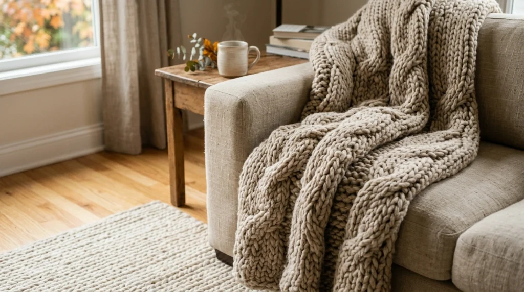 7. Chunky Wool Knits & Ribbed Rugs