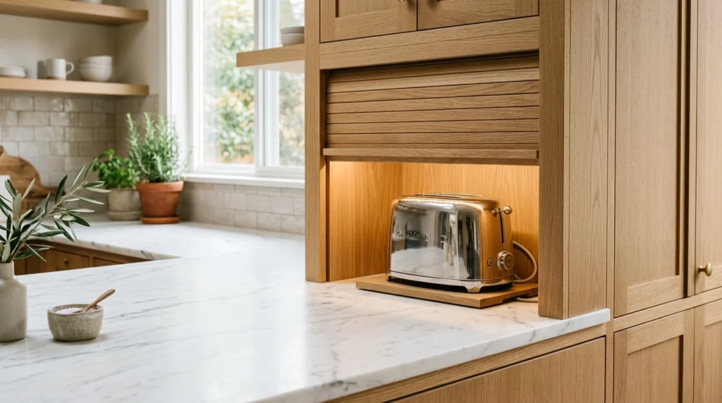 7. Integrated Appliance Garages to Clear Counter Clutter