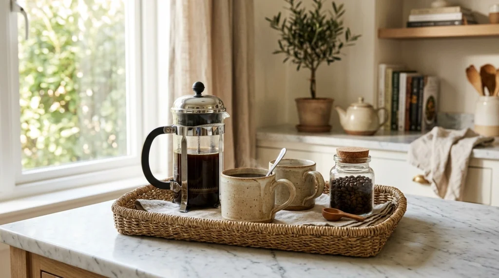 7. The Cozy Coffee Nook Tray Setup
