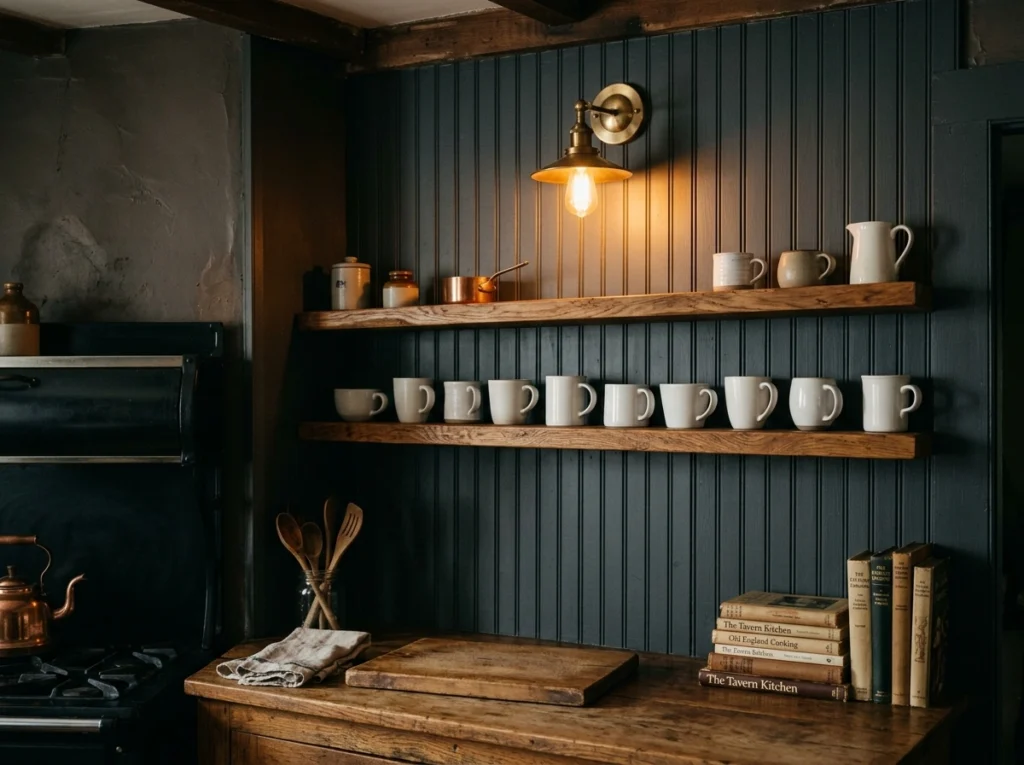 7. Moody Charcoal Beadboard for Historic Character