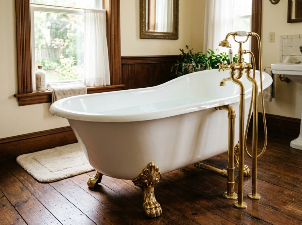 7. The Brass-Feet Double Slipper Tub