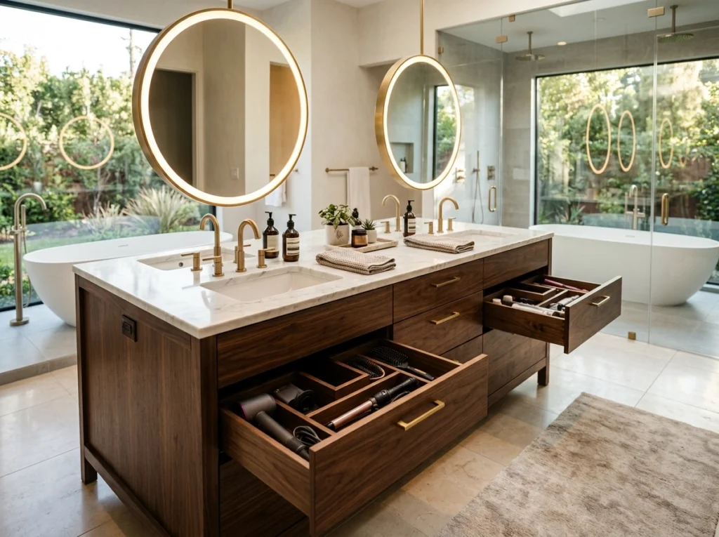 7. The Back-to-Back Vanity Island Layout