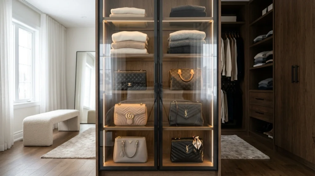 7. Floating Glass-Front Cabinetry Inserts