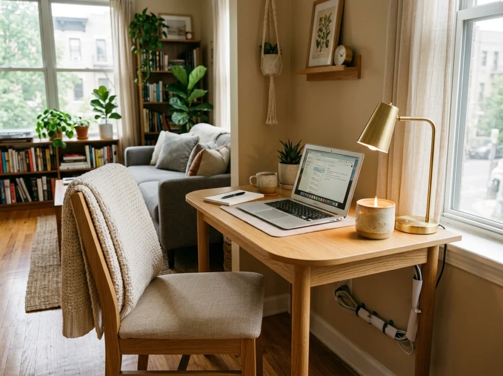 8. The Dual-Purpose Desk-to-Cozy-Nook Setup