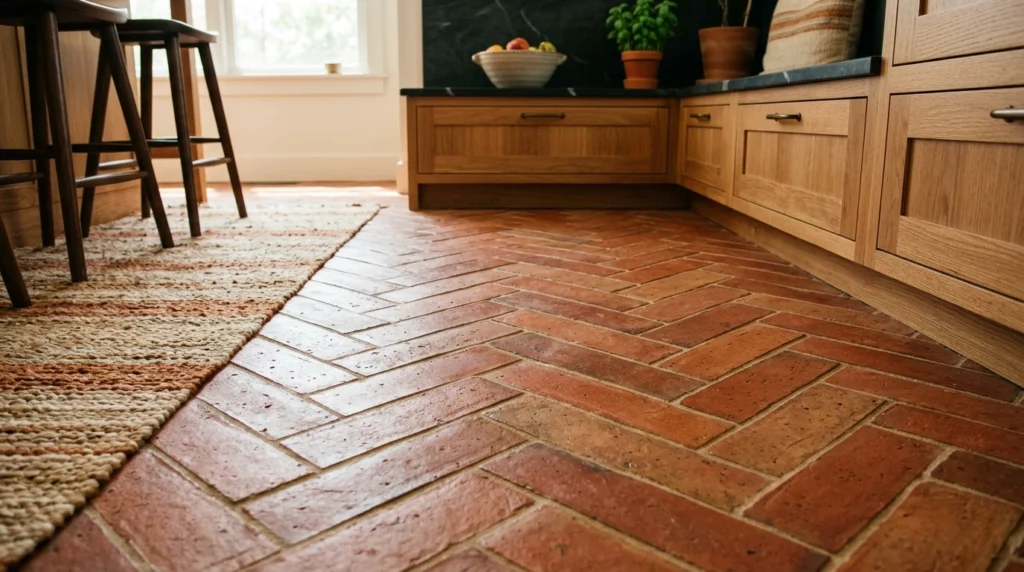8. Warm Terracotta Floor Tiles in a Modern Layout