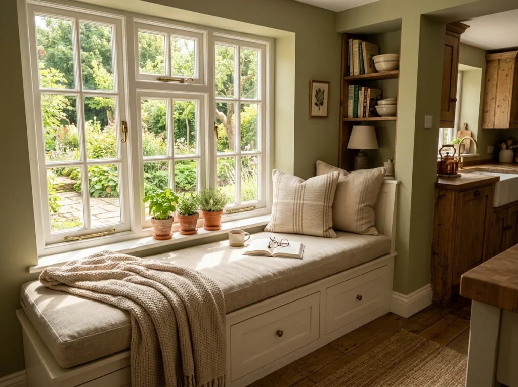 8. Cozy Window Seating with Plump Cushions