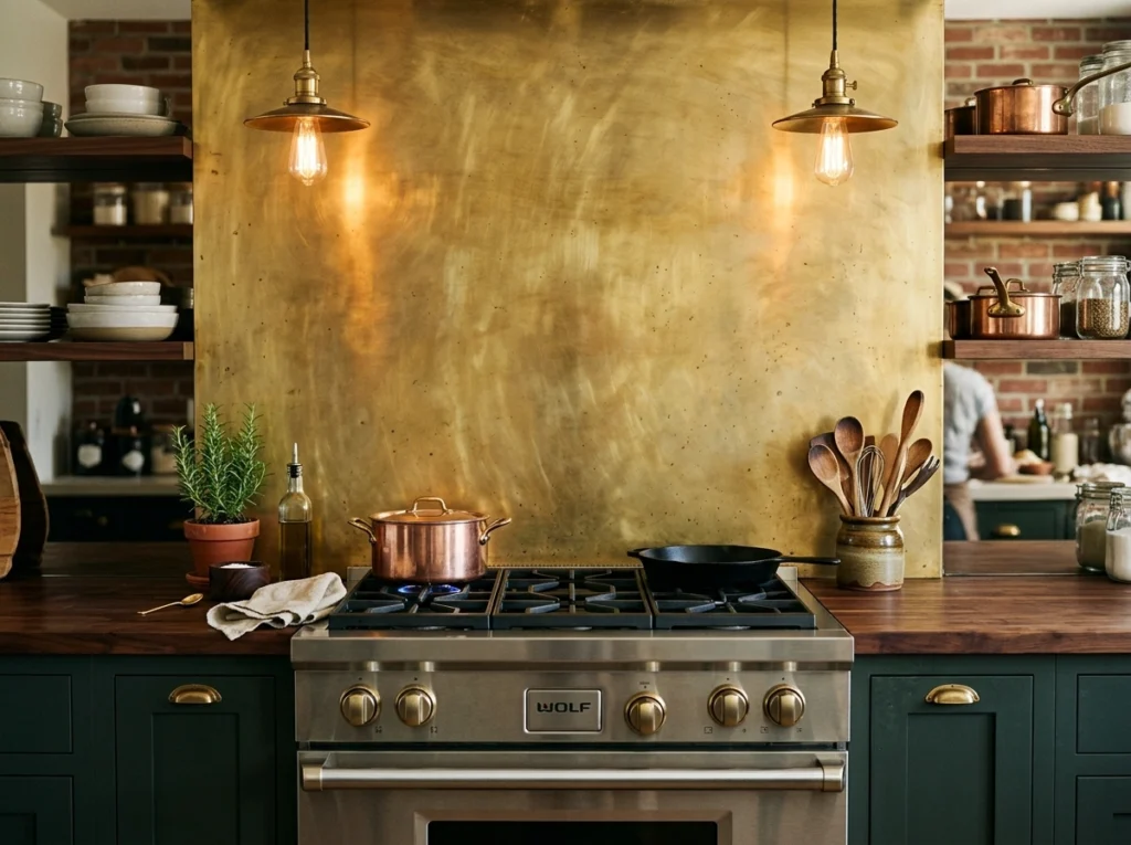8. Polished Brass or Copper Sheets for Warm Metallic Glow