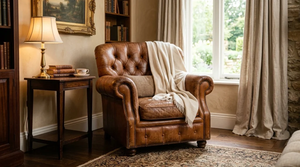 9. Rich Cognac Leather Grounding