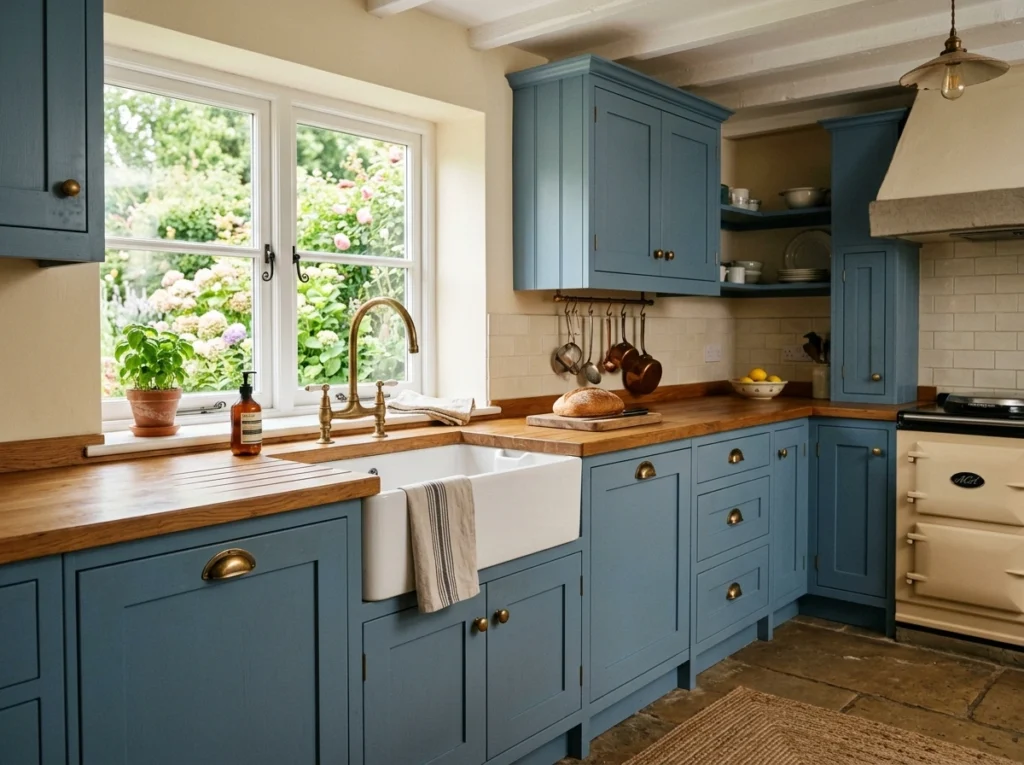 9. The L-Shaped Layout featuring an Oversized Apron Sink