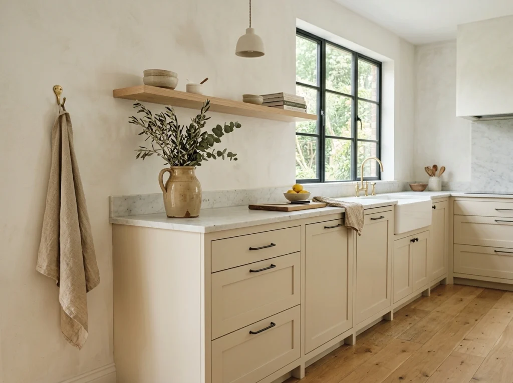 9. Soft Warm Minimalism: Off-Whites and Soft Charcoal Accents