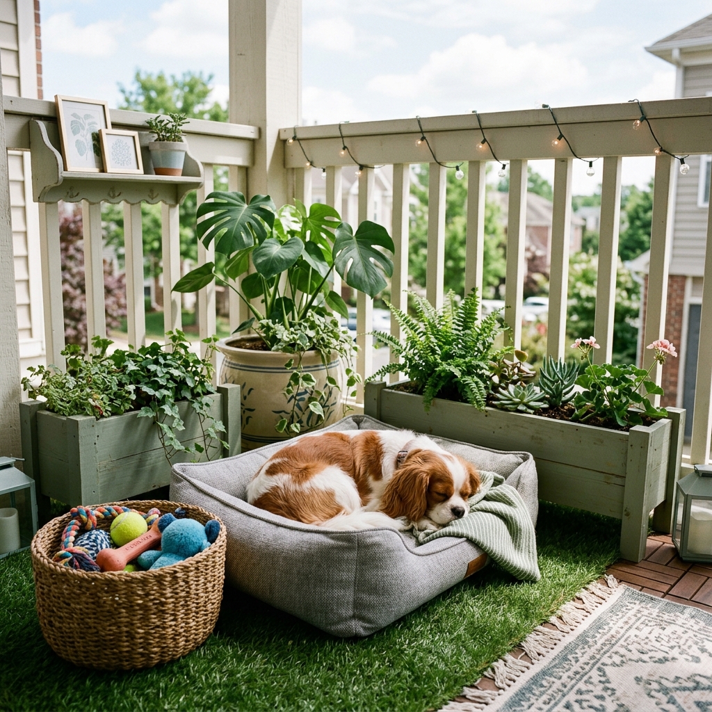 A Pet-Friendly Artificial Grass Balcony Zone