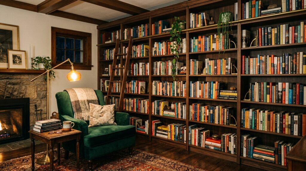 Floor-to-Ceiling Library Book Walls