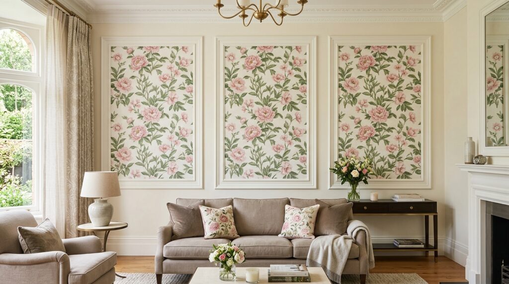 Framed Vintage Wallpaper Panels