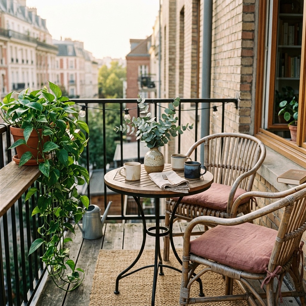 A Cozy Bistro Corner for Small Balconies