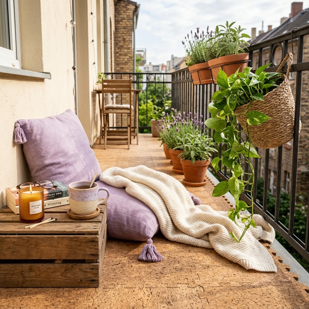 Soft Cork or Rubber Tiles for Barefoot Mornings