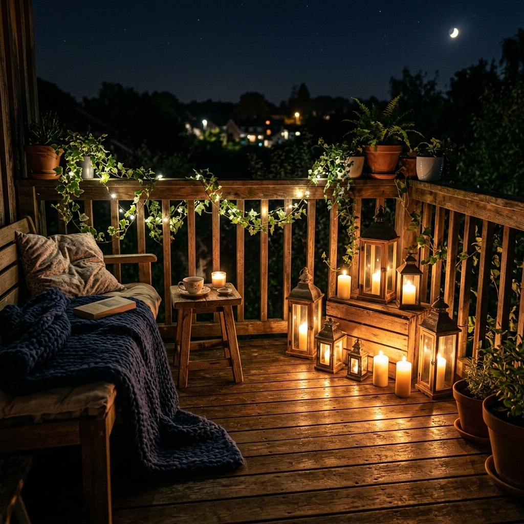 Lanterns and Candles for Soft Evening Warmth