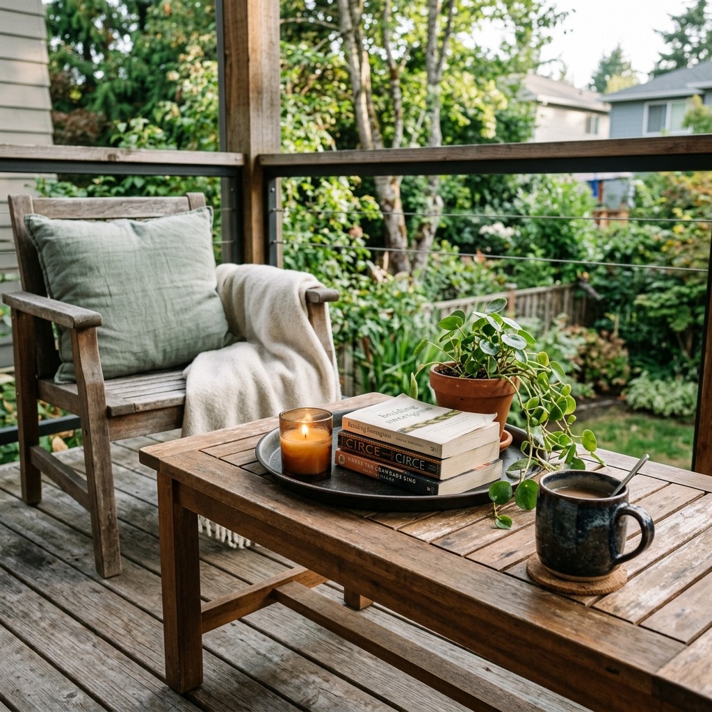 A Low Wooden Table Styled With Care