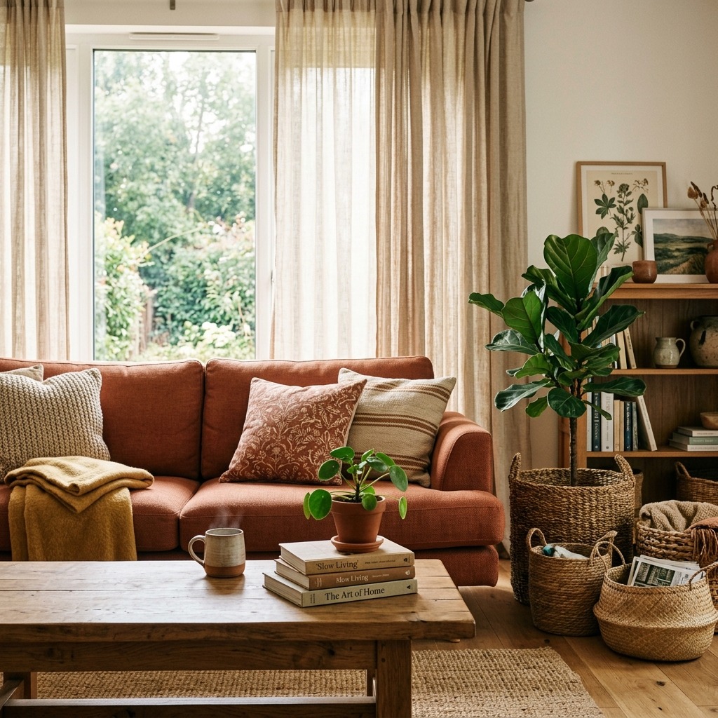 Soften the Room with Linen Curtains