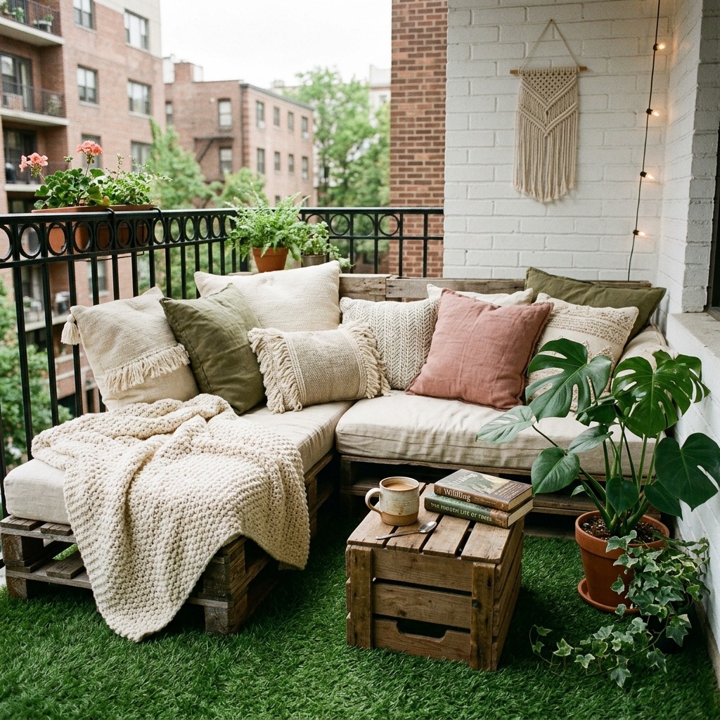 A Mini Grass Lounge With Low, Loungy Seating