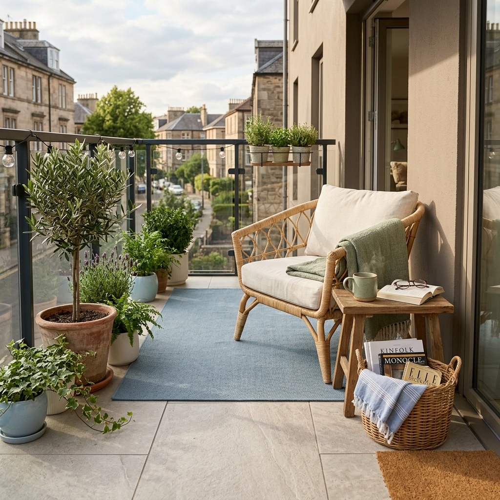 Large-Format Porcelain for a Seamless Modern Balcony