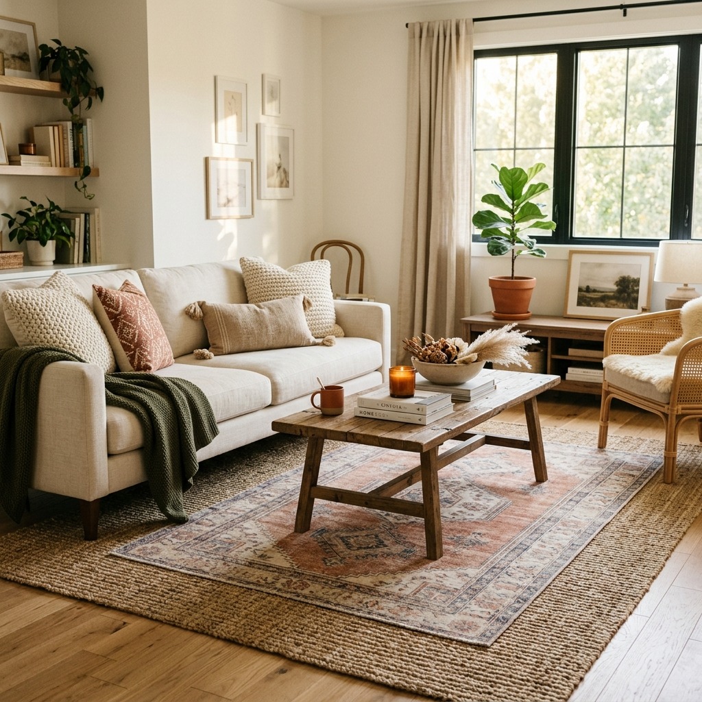 Create Depth with Layered Rugs