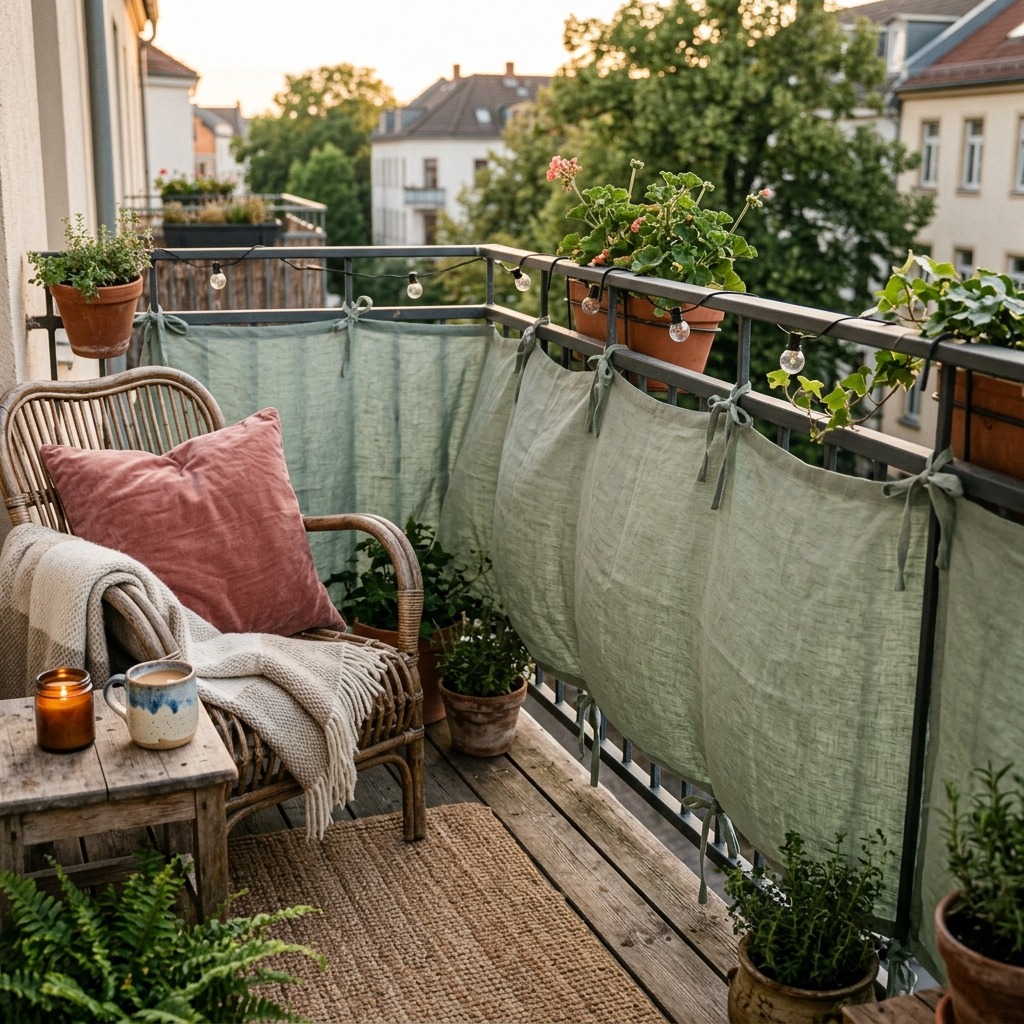 A Breezy Fabric Windbreak in Soft Tones
