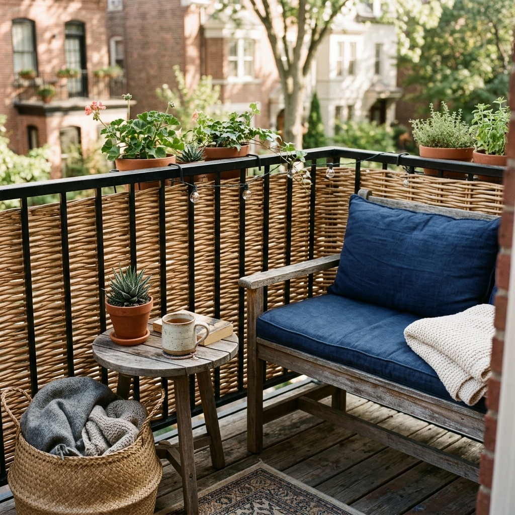 Woven Rattan Screens for Texture and Privacy