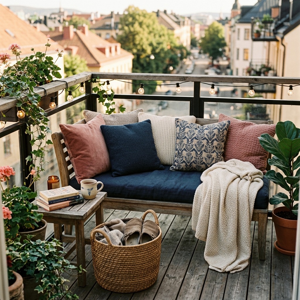 Soft Railing Cushions for a Built-In Bench