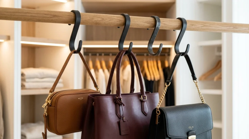 10. S-Hooks for Hanging Accessories in the Closet