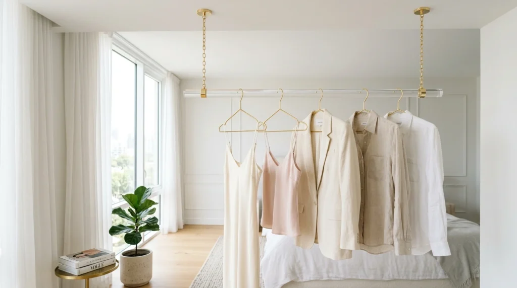 11. The Acrylic & Gold Floating Hanger Rod