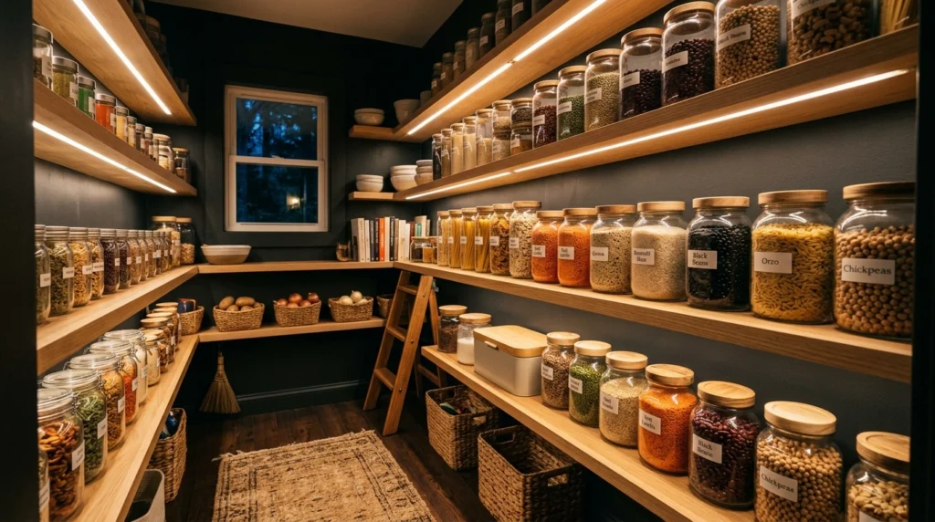 11. Warm Under-Shelf LED Strip Lighting