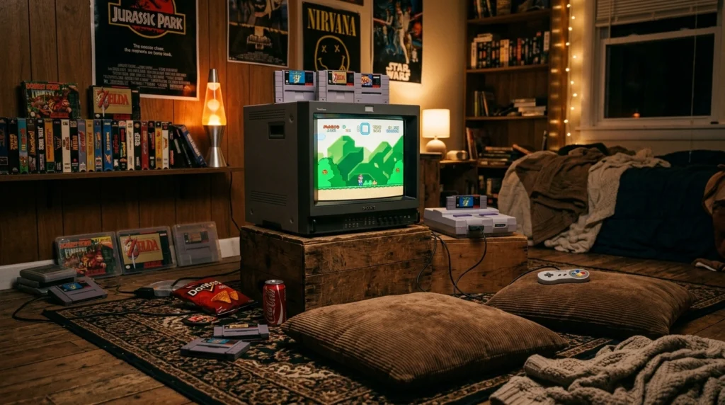 12. The Retro Gaming Corner with CRT TV