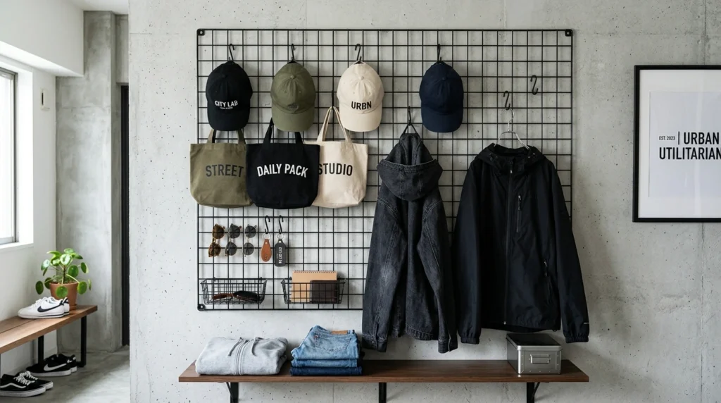 17. The Monochromatic Grid Wall & S-Hooks