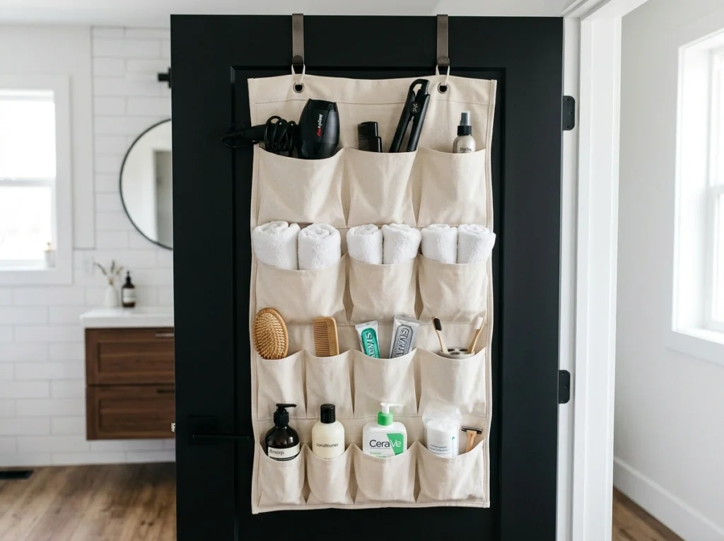 17. Hanging Over-the-Door Canvas Pocket Organizers