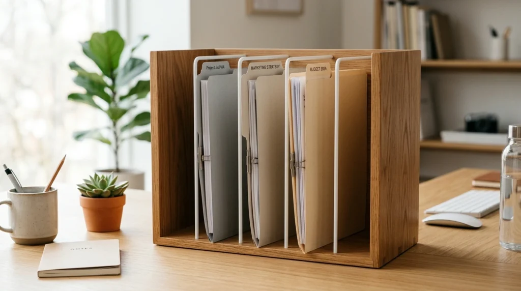 17. Vertical File Sorter for Active Projects