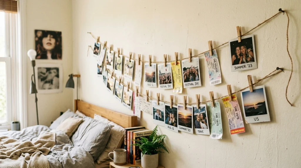 17. The Twine and Photo Clip Wall