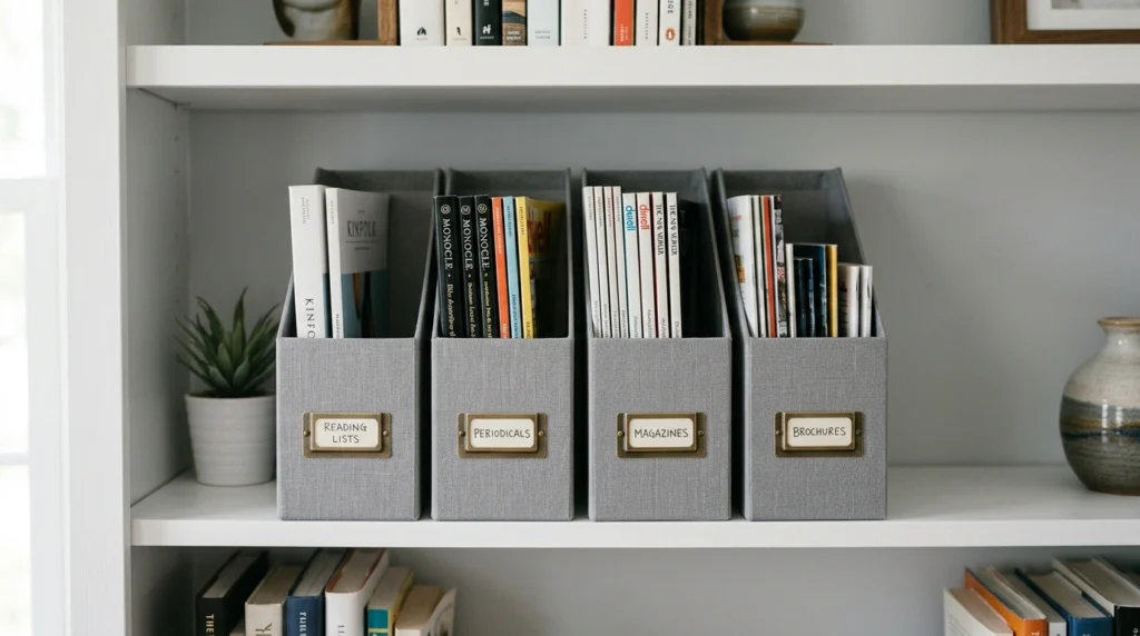 19. Labelled Cardboard Magazine Holders