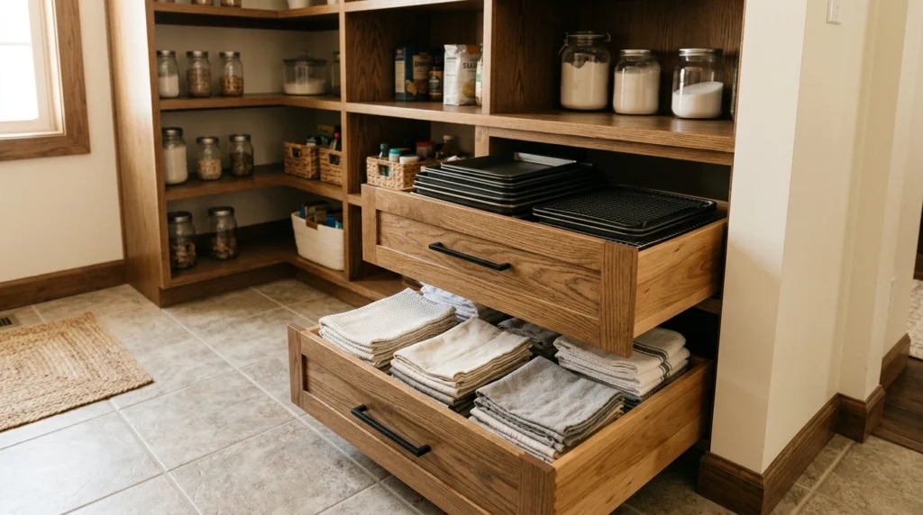 1. Deep Lower Drawers Instead of Open Bottom Shelves