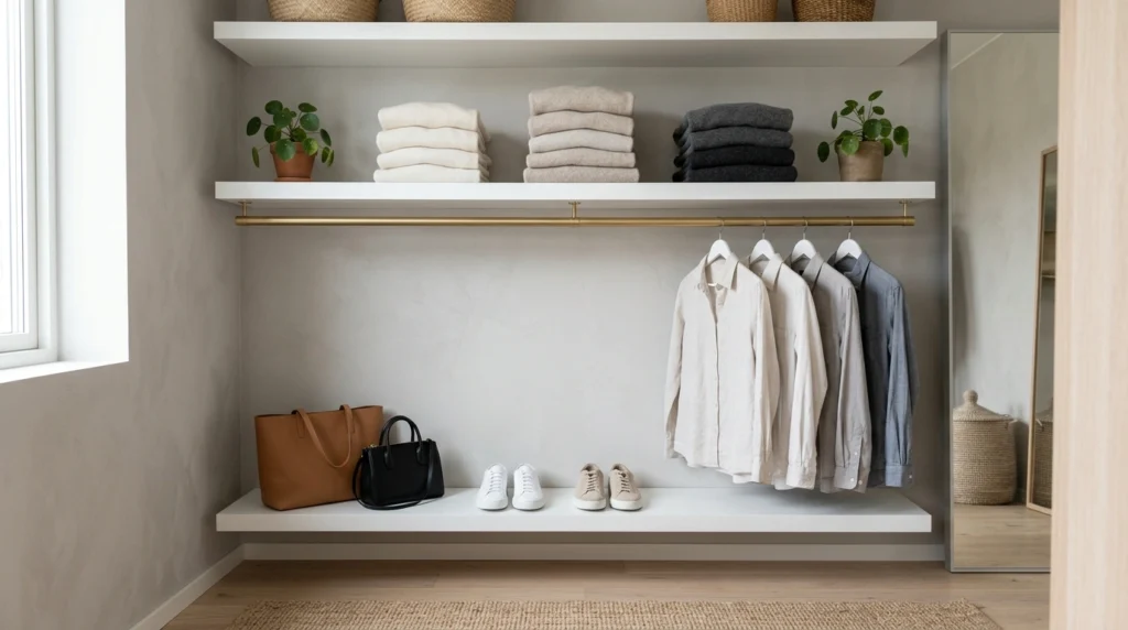 2. The Built-In Floating Shelf Closet