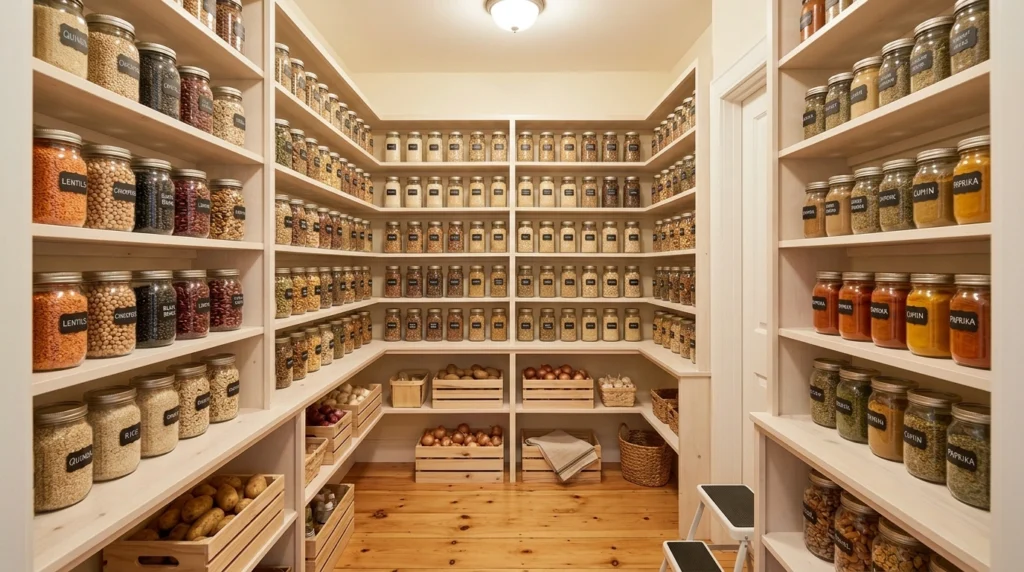 2. The U-Shaped Wrap-Around Shelving