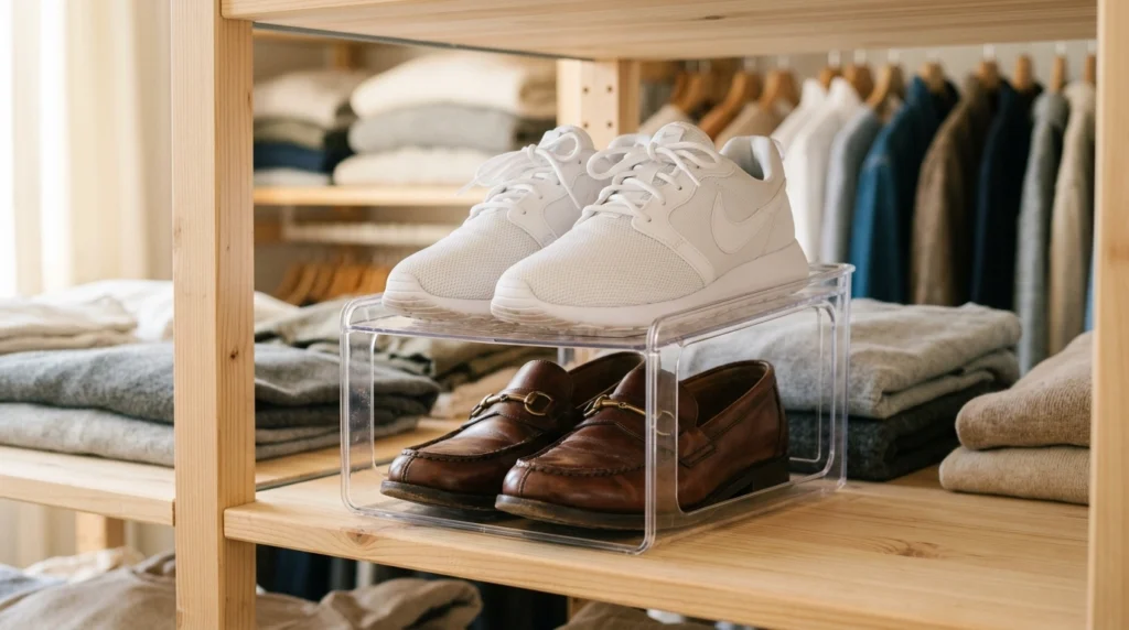 3. Double-Decker Shoe Slot Space Savers