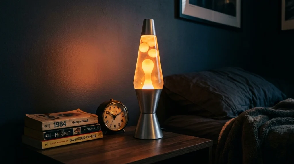 3. The Lava Lamp Nightstand Setup