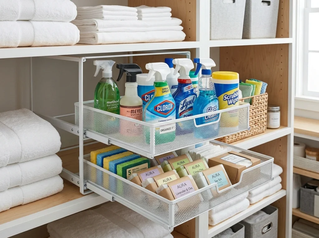 5. Sliding Mesh Metal Drawer Caddies