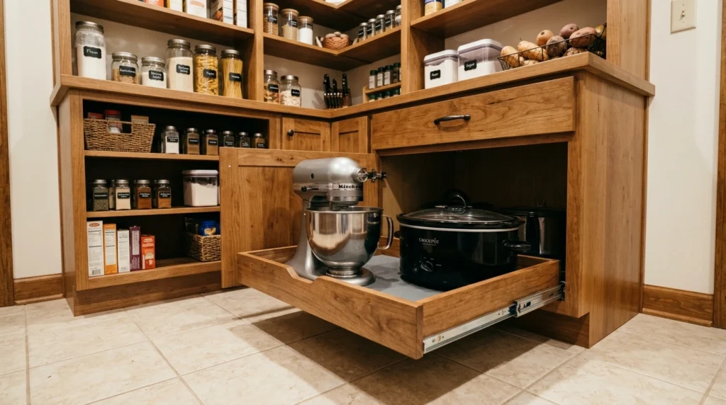 5. Deep Bottom-Shelf Pull-Out Drawers