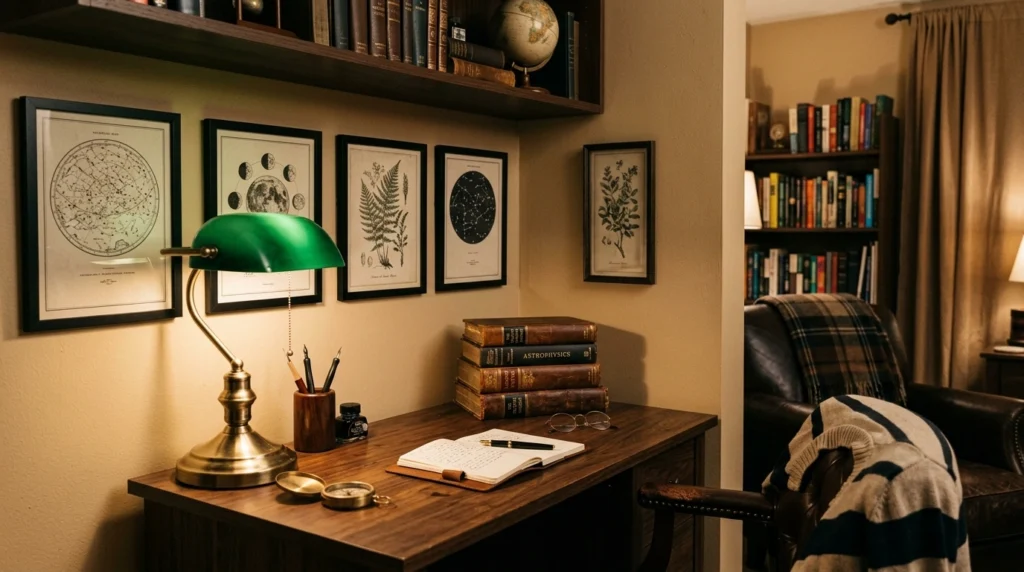 5. Dark Academia Study Nook