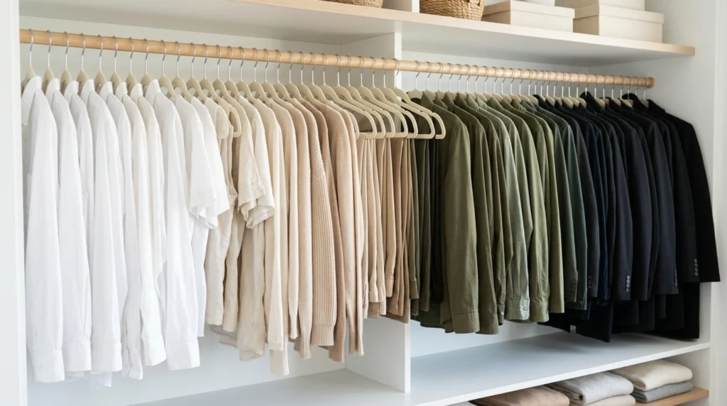 6. Monochromatic Color Blocking with Velvet Hangers