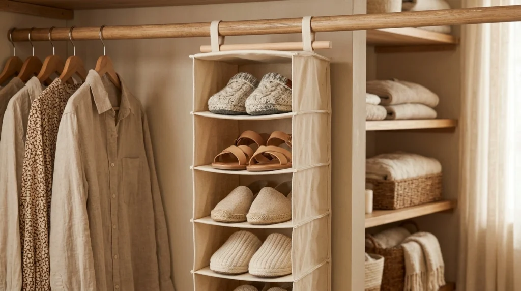 6. Hanging Canvas Shelves with Reinforced Backs